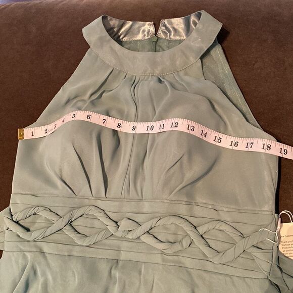 Women’s Halter Neck Chiffon High Low Prom Party Bridesmaid Dress Size 12 NWT - Picture 9 of 9